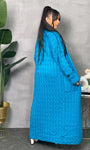 Teal Tranquility Oversized Cable Knit Cardigan